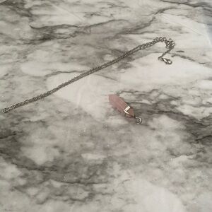 Rose Quartz pure double point crystal with adjustable length necklace